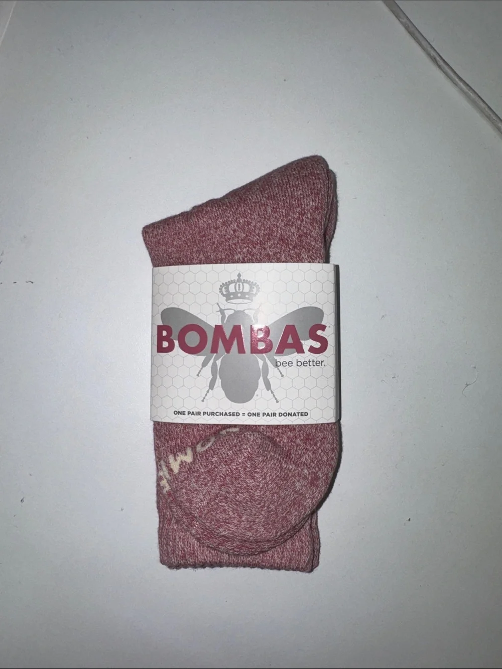 Bombas Crew Socks in Dusty Rose Heather